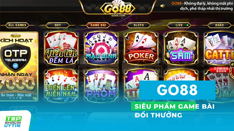 GO88 9 Từ những game bài truyền thống như Phỏm và Tiến Lên Miền Nam, đến các trò chơi hiện đại như Mậu Binh, Liêng, hay Đếm Lá