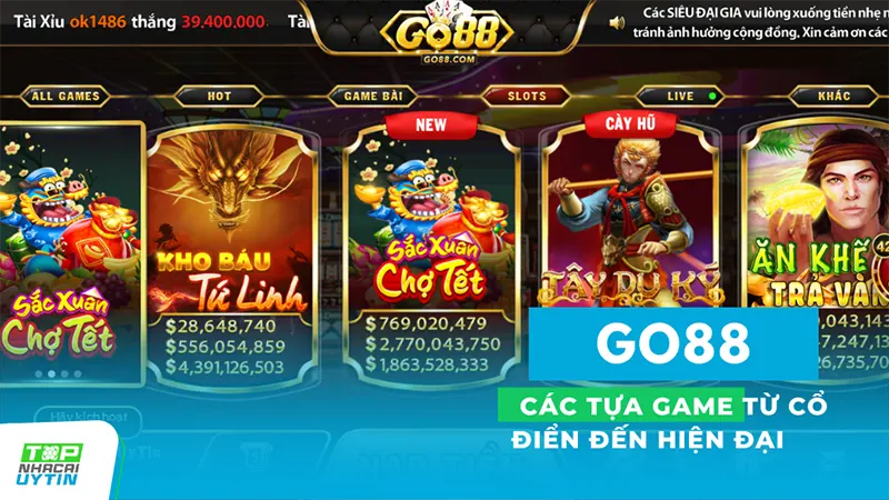 GO88 10 Slot game nổ hũ đổi thưởng go88 - các tựa game từ cổ điển đến hiện đại, với đủ mọi chủ đề và cấu trúc giải thưởng