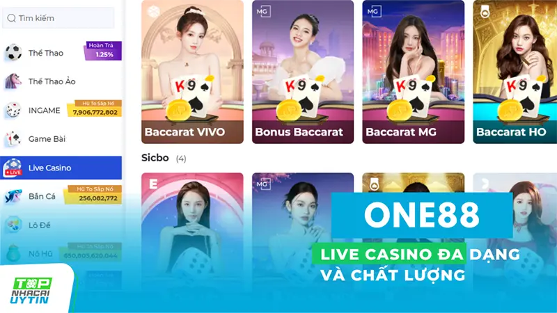 One88 17 Live casino ONE88 đầy độc đáo