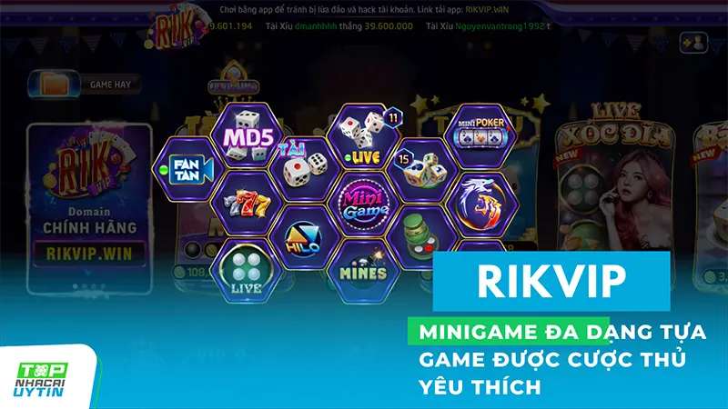 RIKVIP 12 Ngoài các trò chơi casino trực tiếp, RikVip còn mang đến cho người chơi sảnh Live Minigame với các thể loại game hàng đầu