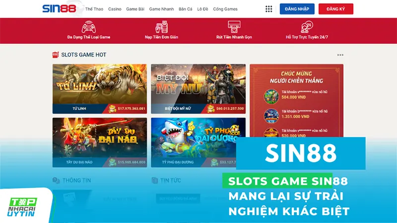 Sin88 17 Jackpots lớn và các phần quà giá trị khác là những điểm hấp dẫn chính giúp Slots game tại Sin88 thu hút một lượng lớn người chơi