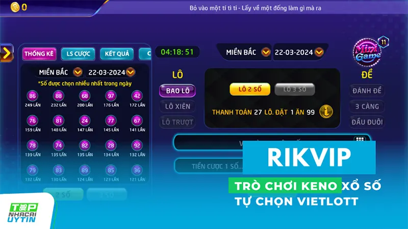 RIKVIP 15 Cổng game RikVip không chỉ đa dạng với các trò chơi bài và Slots, mà còn chú trọng đến thế giới xổ số và lô đề siêu tốc