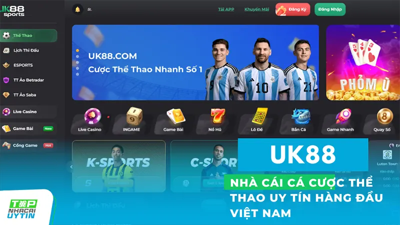nhà cái cá cược thể thao uy tín uk88