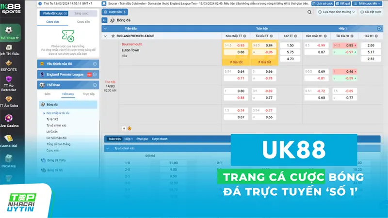 Người chơi có thể đặt cược trên mỗi trận đấu trên cả K-Sports và C-Sports một cách thuận lợi và dễ dàng. K-Sports tại UK88