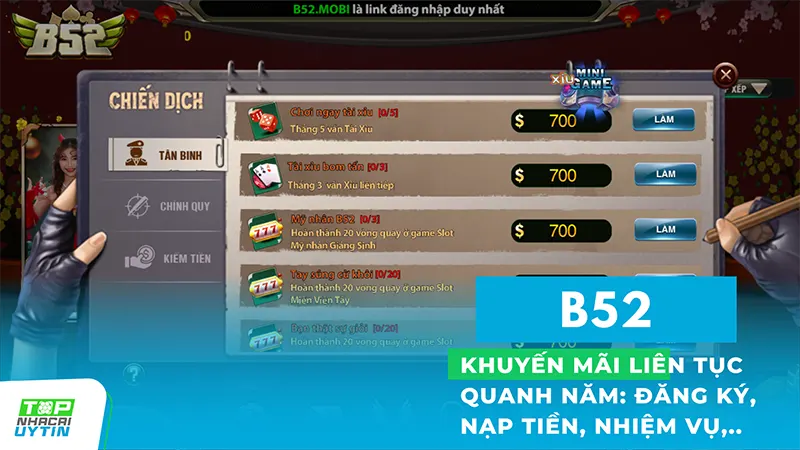 uu dai tang tien b52 qua he thong nhiem vu moi ngay - B52