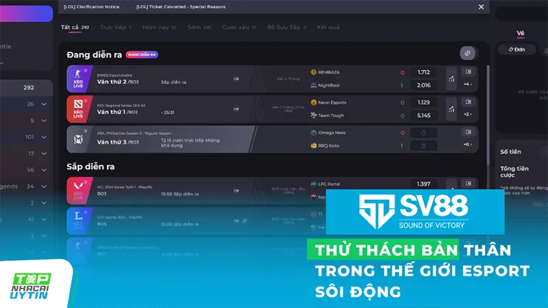 SV88 13 Với môi trường cá cược an toàn và hấp dẫn, SV88 mang đến cho người chơi trải nghiệm Esports chất lượng và đáng tin cậy.