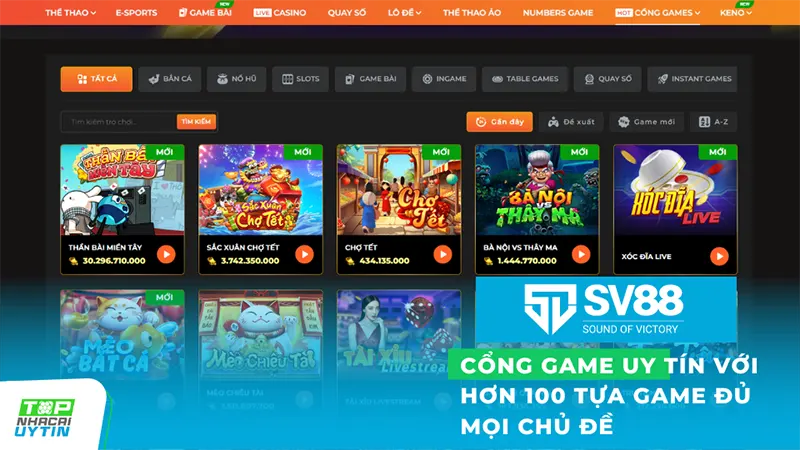 SV88 18 cổng game uy tín sv88