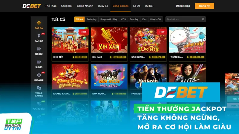 Cổng Games của Debet là một điểm đến chơi game trực tuyến độc đáo
