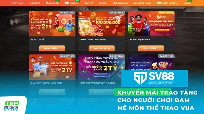 SV88 19 SV88 cũng không ngừng mang đến những ưu đãi hấp dẫn với các chương trình khuyến mãi đa dạng như hoàn trả không giới hạn lên đến 1.5%