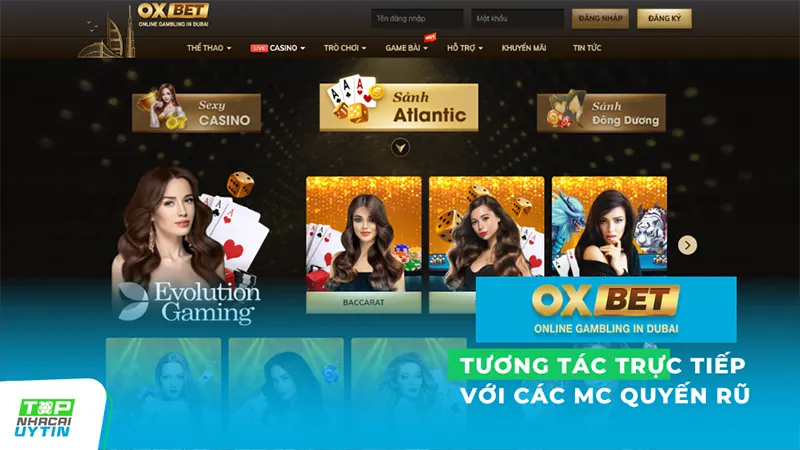 Oxbet 12 Với đội ngũ dealer chuyên nghiệp, giao diện hiện đại và đa dạng trò chơi như Baccarat, Roulette, Blackjack và nhiều trò chơi khác, bạn sẽ cảm thấy như đang ở trong một sòng bạc thực sự.
