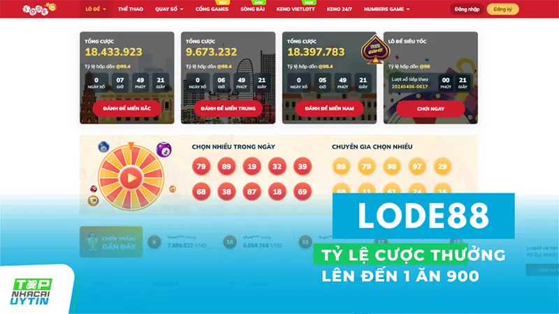 Tỷ lệ cược thưởng cực kỳ hấp dẫn, như tỷ lệ cược thưởng lên đến 1 ăn 900