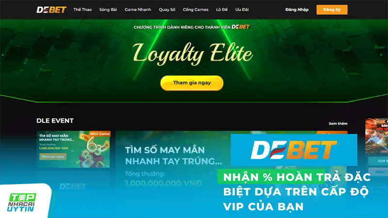 Hoàn trả không giới hạn Debet đến 1.5%
