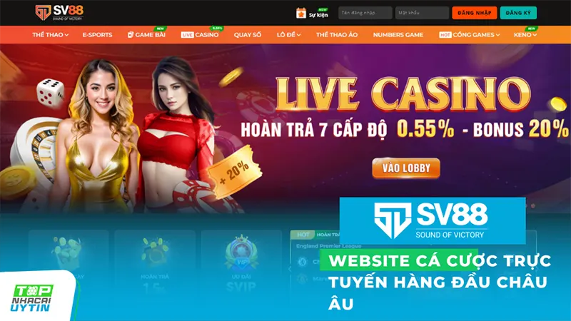 SV88 11 SV88 là một trong những nhà cái trực tuyến với nhiều năm hoạt động và nhiều uy tín có nguồn gốc từ châu Âu