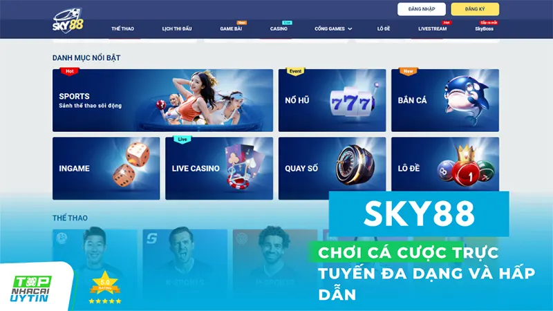 Sky88 – Nhà cái siêu trả thưởng uy tín hàng đầu 18 Sky88 cung cấp một loạt các trò chơi cá cược trực tuyến đa dạng và hấp dẫn, cam kết đảm bảo tỷ lệ cược cạnh tranh
