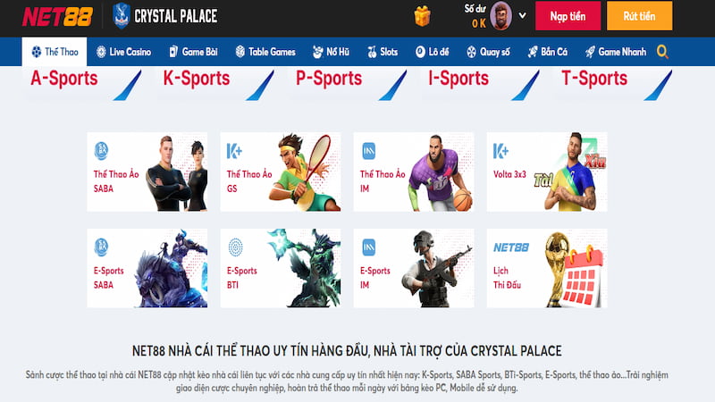 Người mới chơi Net88 những điều bất ngờ và ấn tượng ban đầu 6 Thể thao cá cược đa dạng